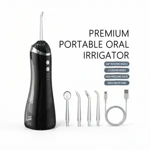 Portable Water Flosser 1600rpm High Pulse 4 Nozzles 3 Modes Cordless Water Dental Flosser 0.6mm Fine Stream Gentle for Beginners Multi-Nozzle Irrigator lightweight handle flosser cordless rechargeable battery daily home