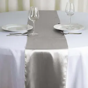 Satin 12"x108" Table Runner Silver - Stylish Table Linen