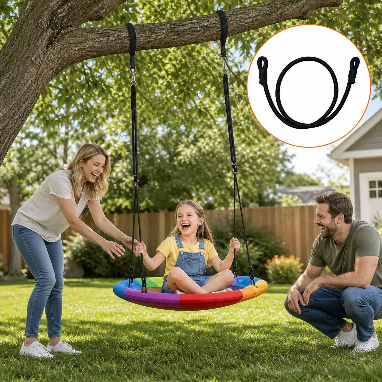 Latex Core Bungee Fitness Cord - Loop Lock Single Rope Strength Training Equipment, High-Load Heavy-Duty Elastic Rope for 70-90kg Users, Home Full Body Fit Functional Workout & Camping Tent Repair Accessory