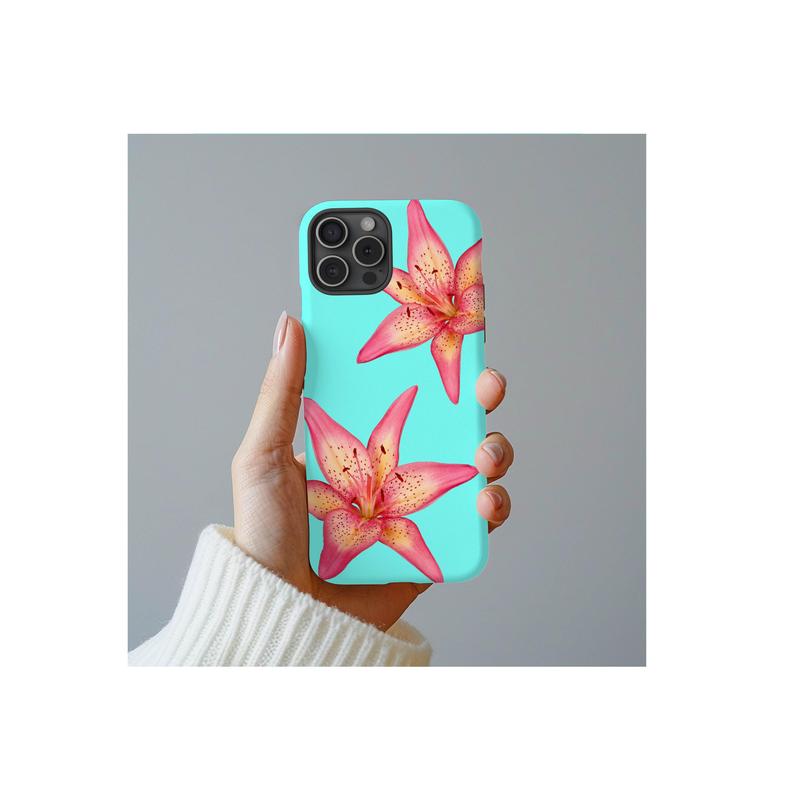 Premium Tiger Lily Flower Phone Case, Shockproof & Protective, High-Color, Available for Different Phones