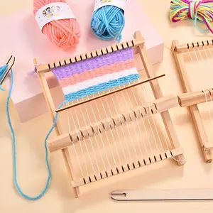 1set/pack Wooden Handloom - Small Crafts Set, Wooden Weaving Loom Tapestry Loom Weaving Kit Weaving Board for DIY Fashion Hand-Knitted Machine