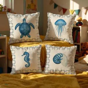 Pattern Conch Pattern Cushion Cover INS Style Exquisite Print Short Plush Pillow Case Soft Skin-Friendly Durable Throw Pillow Cover 40x40 Viral Trendy Aesthetic Cozy Luxury Home Decor Living Room Bedroom Sofa Couch