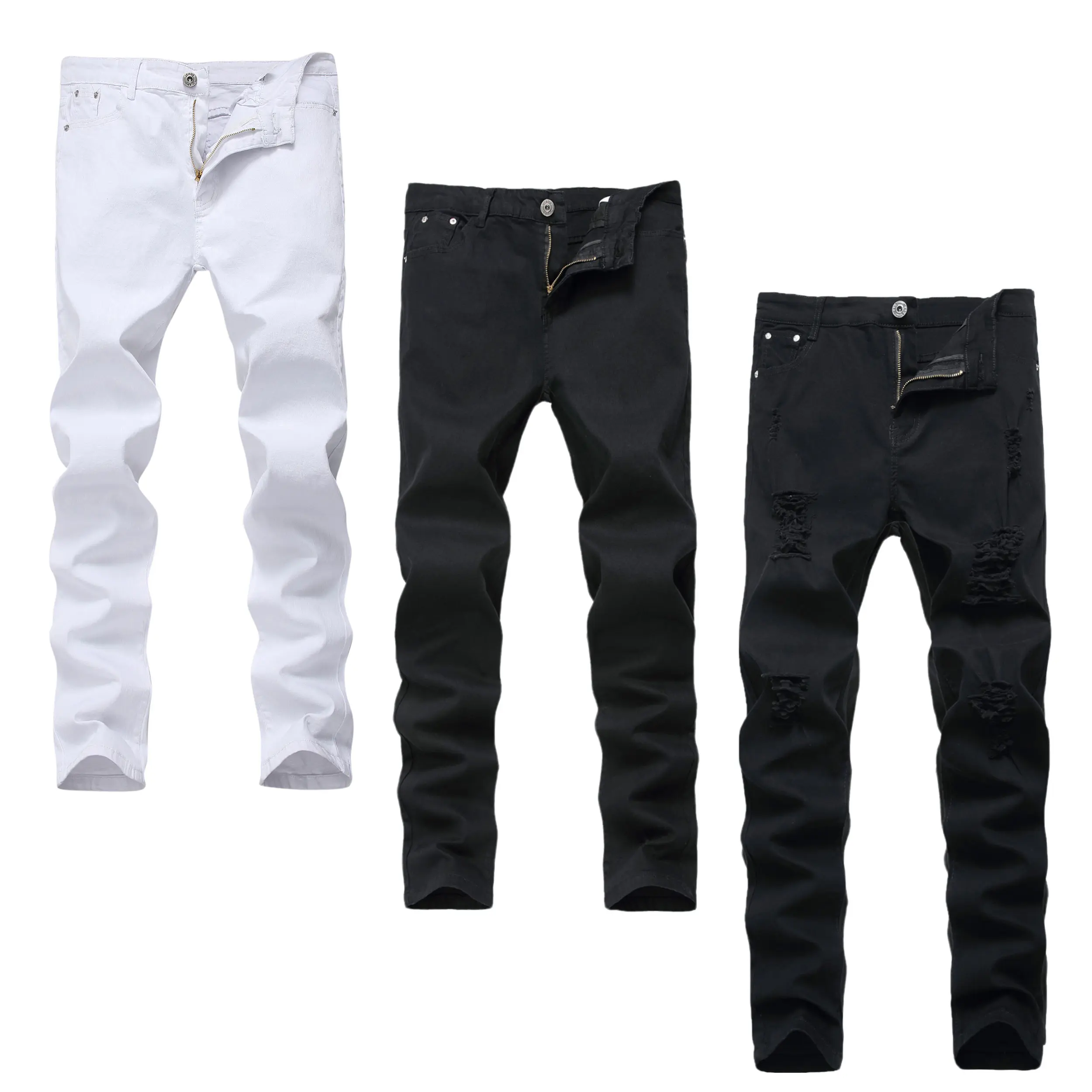 Men's Slim Fit Straight Leg Jeans in Comfortable Stretch Denim, Versatile 5-Pocket Trouser for Street Style, Menswear, Plain, Convenient, Easy, 5 Pockets, Hands-Free, Everyday Basic Jeans, Match, Tops, Casual, Fashion, All-Season Wear