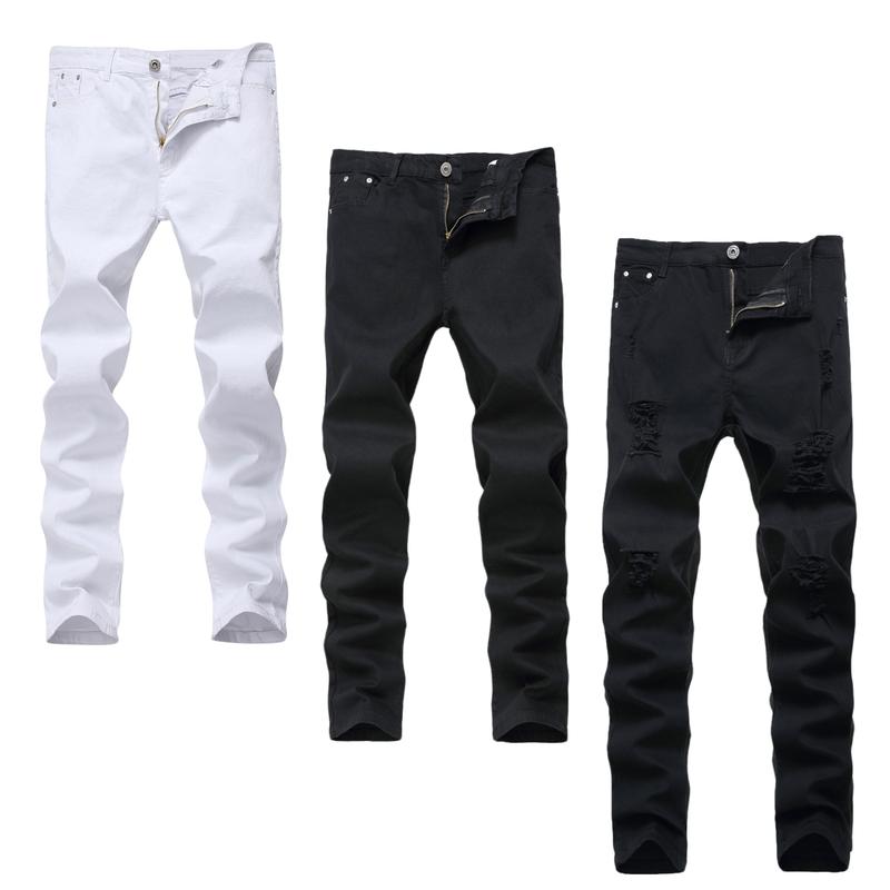 Men's Slim Fit Stretch Cotton Straight Leg Jeans - 5-Pocket Carry Street Style Men's Streetwear, All-Seasons Everyday Basic Casual Trousers for Tops Matching
