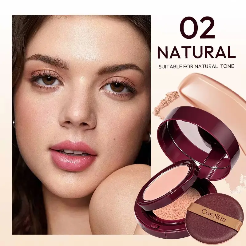 2in1 air cushion bb cream Double-layer concealer set suitable for full face, pink filler-type foundation - 24-hour long-lasting, high coverage matte texture, concealer, Korean-style foundation for creating a perfect makeup look