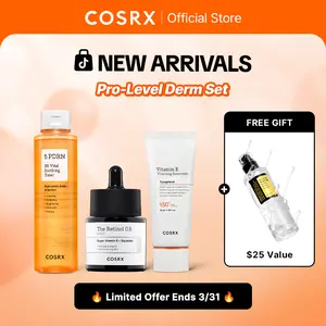 [NEW] [COSRX Official] Pro-Level Derm Lift & Reset System l PDRN Toner + Pure Retinol Oil + Vitamin E OTC Approved Sunscreen l recovery resurfacing firming