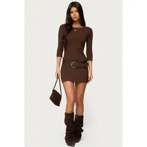 Jadey Boat Neck Mini Dress