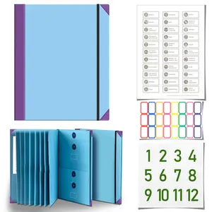 File Organization Binder, Files Organizer - Expandable folding type with labeled tags, Important documents organizer with pocket expandable folder, Accordion Folder - ID cards, social security cards and passports for preventing loss