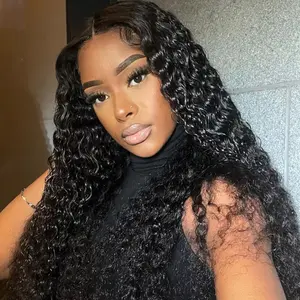 Keiyet Deep Wave Glueless Wig Human Hair Ready To Wear Pre Plucked Curly Wet And Wave 7x5 HD Lace Closure Wigs For Black Women 250 Density
