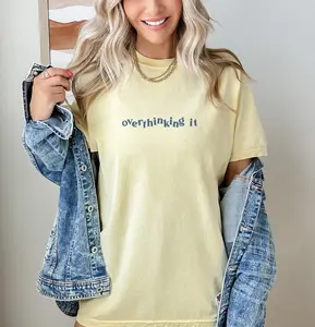 Overthinking It Tee | Oh Honey Designs | Overthinker Anxious Retro Tshirt Graphic T-shirt Casual Crew Neck||