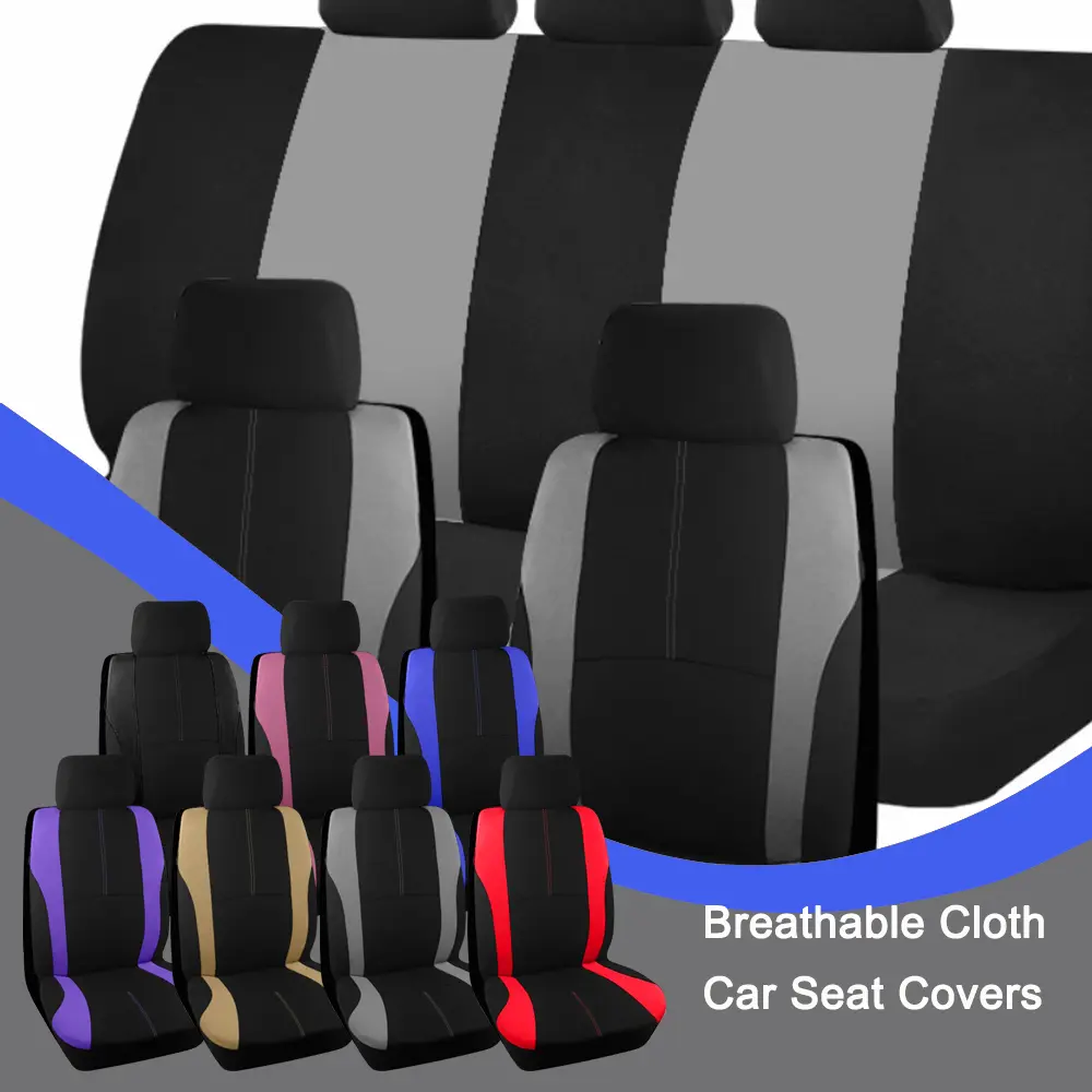 Full Set Car Seat Covers, 100% Breathable Airbag Compatible Car Seat Protectors, 40/60 Split Rear Bench Seat Universal Fit Auto Accessories for Nissan /Honda /Civic /CRV /Hrv /Kia /Sorento /Toyota /Corolla /4Runner /Camry /Hyundai /Mazda