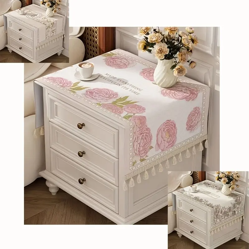 American Style Bedside Cabinet Cover Cloth, Luxury Home Use, Household Dust Cover, Dustproof Design Covers, Universal Dustproof Top Cover for Washing Machine, Elegant, Decor and Practical