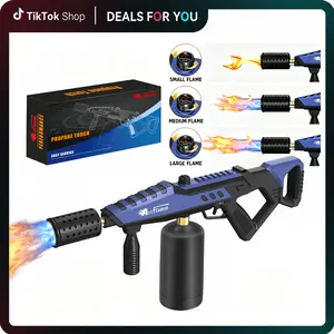 【DealsForYouDays】Adjustable Flame Propane Torch with Dual-Grip, Detachable Design for Steak Searing, BBQ, Charcoal Ignition, Camping, Soldering & DIY Crafts, Weed Burning and Snow Melting, Perfect Gift for Home Chefs & BBQ Lovers (Tank Not Included)