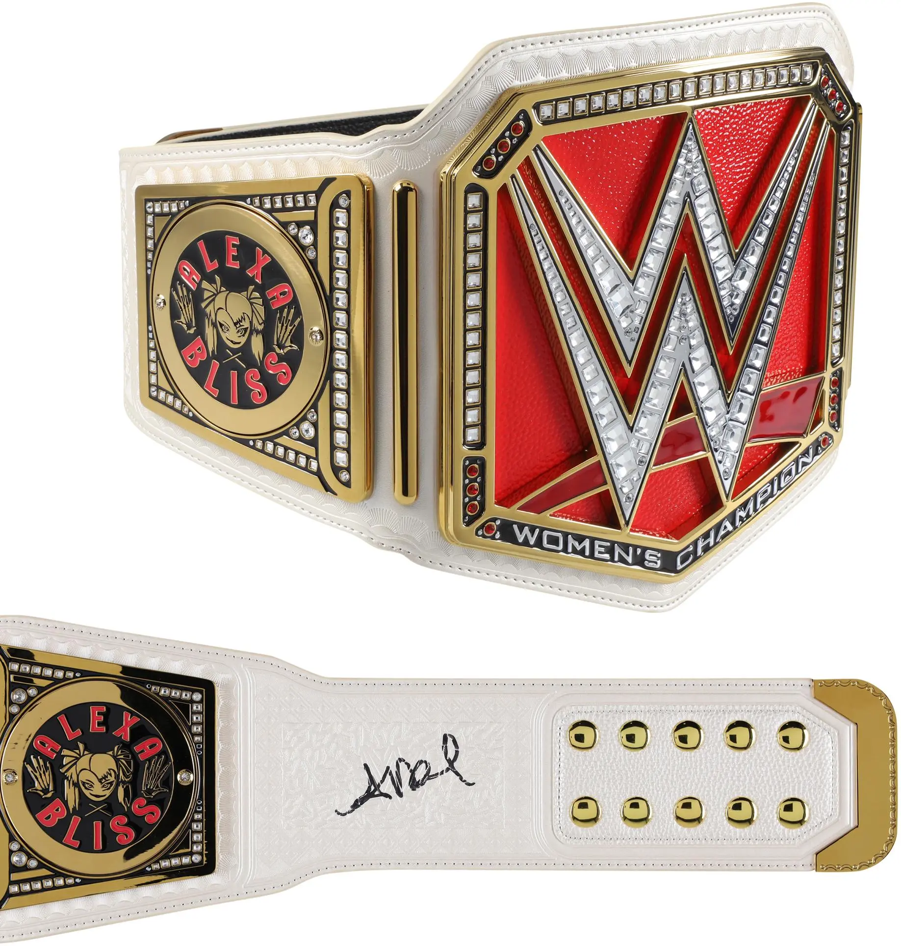 Alexa Bliss WWE Autographed Raw Women's Championship Replica Title Belt with Talent Side Plates - Fanatics Authentic Certified