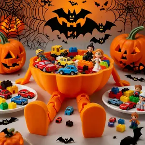 1 Halloween Fun Pumpkin Candy Dish Durable Plastic Pumpkin Candy Bowl Perfect as a Centerpiece for Halloween Party Decorations Not Food Safe Suitable for Holding Candies Small Trinkets or Home Decor Classic Style Perfect for Halloween Table Settings