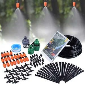 Irrigation System Greenhouse Watering Systems 1/4 INCH 50FT DIY Auto Drip Irrigation Kit Garden Accessories Automatic Irrigation Equipment for /Lawn