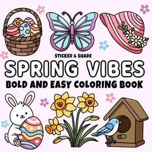 Spring Vibes: Bold and Easy Coloring Book for Kids, Teens, & Adults featuring Spring & Easter Designs (The Bold and Easy Series)