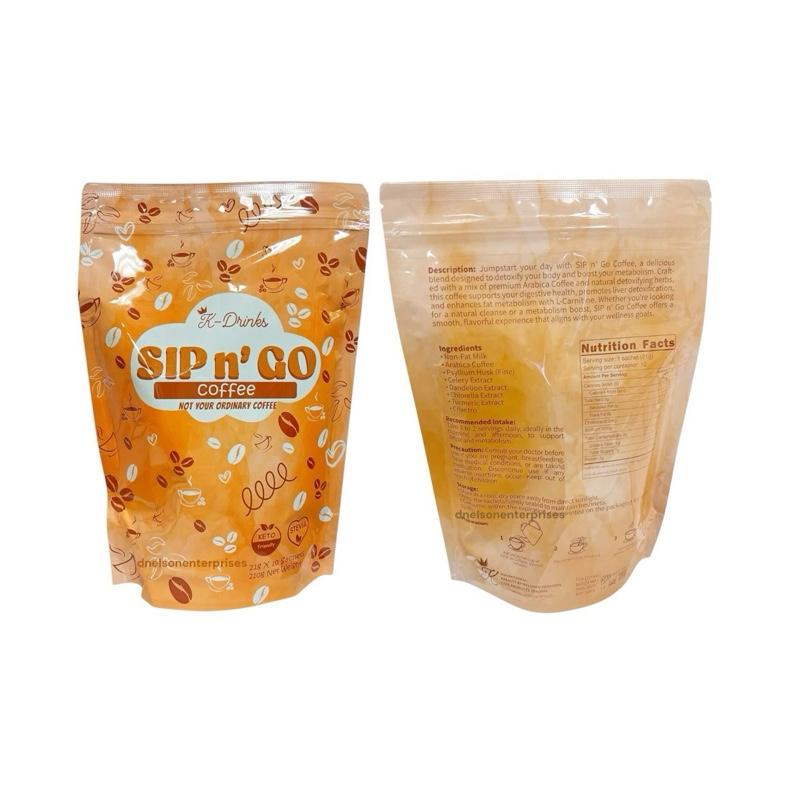 K-Drinks by Meldhen SIP n° GO Coffee - Keto-Friendly Instant Coffee Mix with Stevia | 22g x 10 Sachets