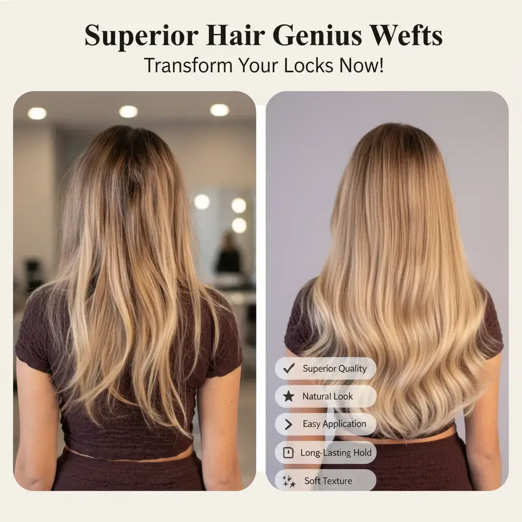 Superior Hair Genius Weft Hair Extensions Glueless Human Hair Wig | Ready to Wear | Beginner Friendly | Natural Look