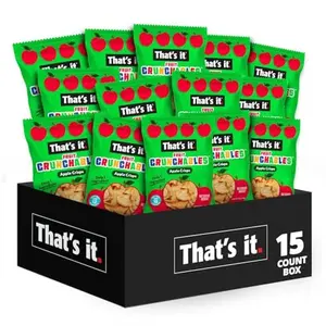 That's it. Fruit Crunchables (15 Pack) Apple Crisps healthy snacks for kids, Plant-Based, Non-GMO, Gluten-Free, No Sugar Added - Healthy Snack for lunch box 100% Natural Crunchy Fruit Snack