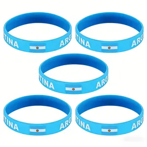 Soft Silicone Bracelet Set (5 Pieces), Universal Sports Spirit Accessory Gift, Global Football Event Fan Support Bracelets for Men and Women