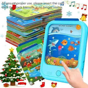 Screen Free,Kids Learning Tablet Educational Learning Pad for Toddlers 2-5 to Learn Alphabets, Numbers, Foods, Time, Music, Vehicles,Jurassic Park, Tablet Toy for Toddlers Ages 2 3 4 5 6 Years Old（4 AAA batteries required）
