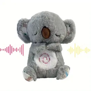 Sleeping Koala Design Stuffed Toy, 1 Box Cute Koala Plush Toy with Adjustable Breathing Mode, Soft Plush Toy for Adults, Birthday Gift