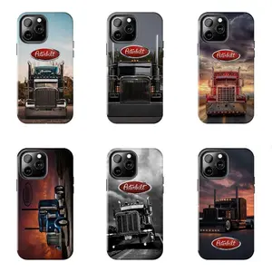 Peterbilt Semi Truck Diesel Power Case for iPhone 17-7 Pro Max Plus & Samsung Galaxy S26-S21 Ultra Plus - American Big Rig 18 Wheeler Logo Sunset Aesthetic Phone Cover unisex