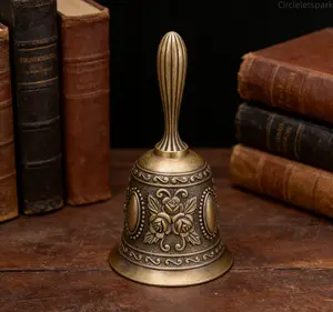 Brass Hand Bell Traditional Call Bell For Wedding Party Hand-played Musical Instrument For Kids and Adults Elegant Design