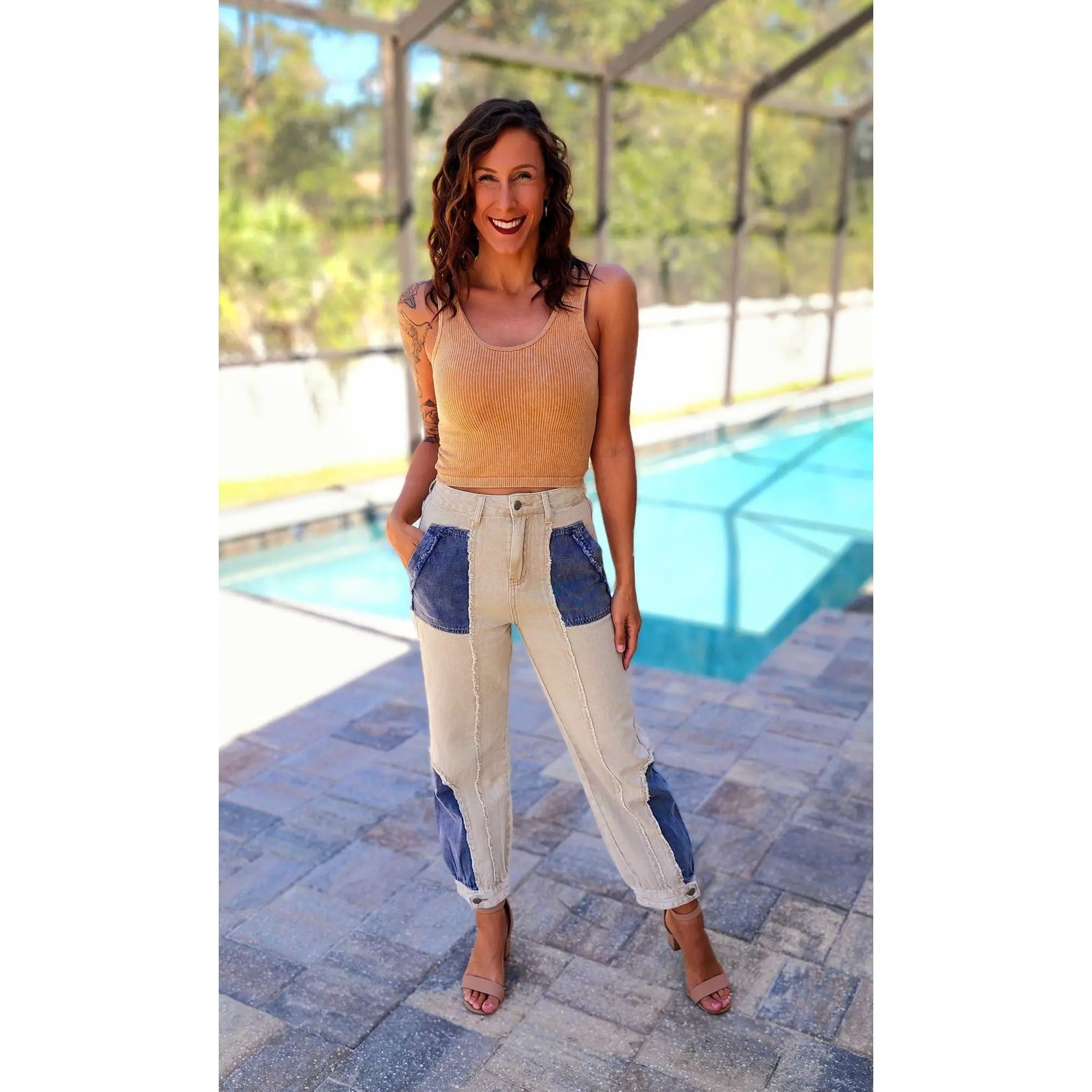 Contrasting POL Denim Joggers Contrasting POL Denim Joggers