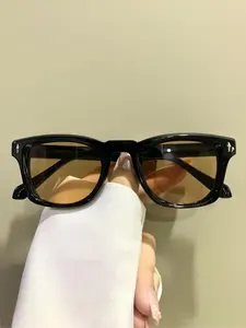 Unisex Simple Style Tinted Lens Sunglasses, Trendy Casual Sunglasses for Everyday Use, Fashion Accessories for Outdoor Activities