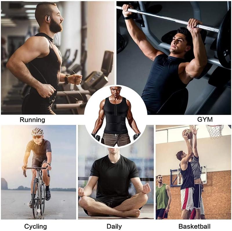 Men Body Shaper Waist Trainer Vest  Sauna Sweat Vest Compression Undershirt Shapewear Workout Tank Tops Corset Sports Breathable Outfits