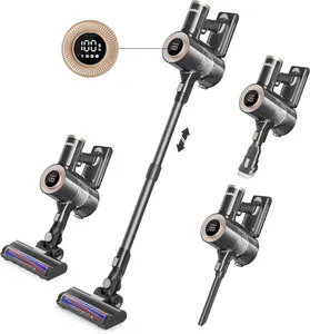 Homeika Pro Version 28k PA Cordless Stick Vacuum, 300 W Brushless Motor, 50 Min Run Time, 3 Speeds, Digital Display, Telescopic, 8-in-1, HEPA Filter, Detachable Battery, for All Floors, Vacuums