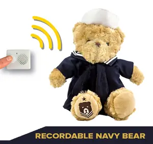 ZZZ Bears Recordable Navy Teddy Bear with Tactical Backpack for Military Families