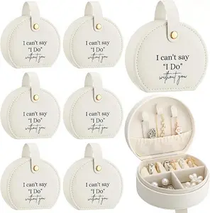 6 Pcs Bridesmaid Proposal Gift Travel Jewelry Box I Can't Say I Do Without You Jewelry Case for Women Wedding Gift