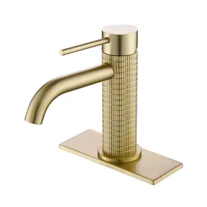 Sleek Modern Single-Handle Bathroom Sink Faucet with Cover Plate Solid Brass Construction cUPC Certified Easy Installation Lifetime Warranty