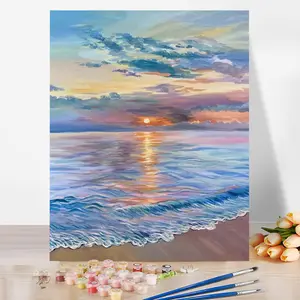 Painting by Numbers Kits for Beginners Digital Oil Painting Kits Drawing DIY Acrylic Arts Craft Kit Gift for Home Decor Landscape Sea