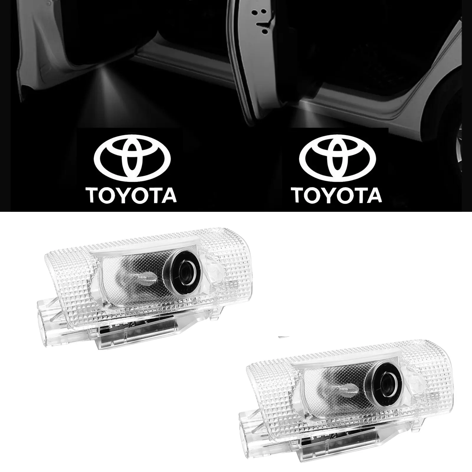 LOUEI 2pcs Car Door Logo Projector LED Lamps for Toyota Lexus, High-Quality Nano-Glass Lenses, Ultra-Bright 3D Laser Welcome Lights, Auto Decorative Light, Car Accessories