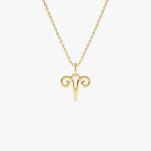 14K Aries Zodiac Charm Necklace