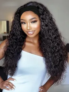 Synthetic Water Wave Headband Wig, Long Wavy Hair Design, Ideal for All Seasons, Perfect for Daily Wear & Stylish Looks