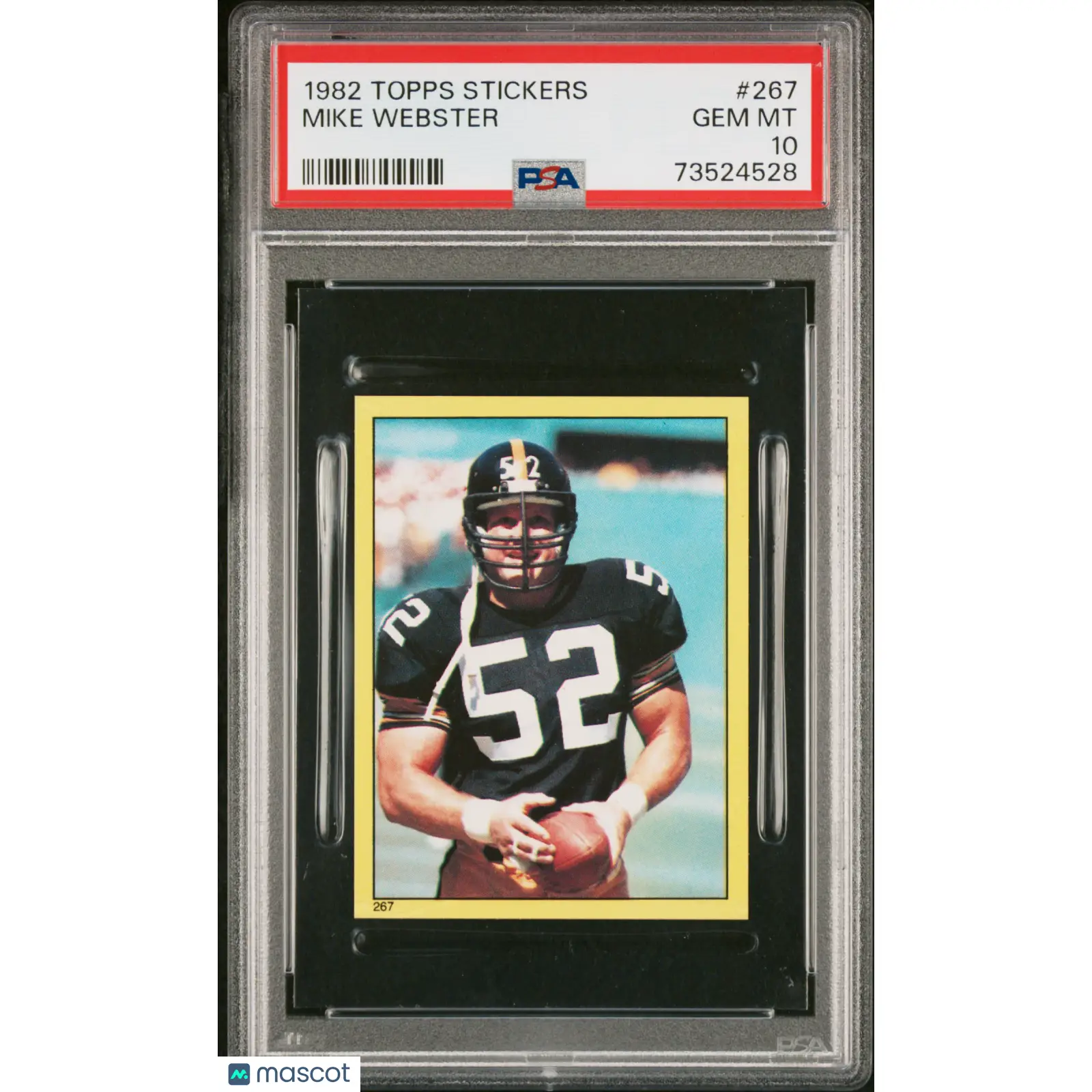 Mike Webster PSA 1982 Topps Stickers Football #267 10 73524528