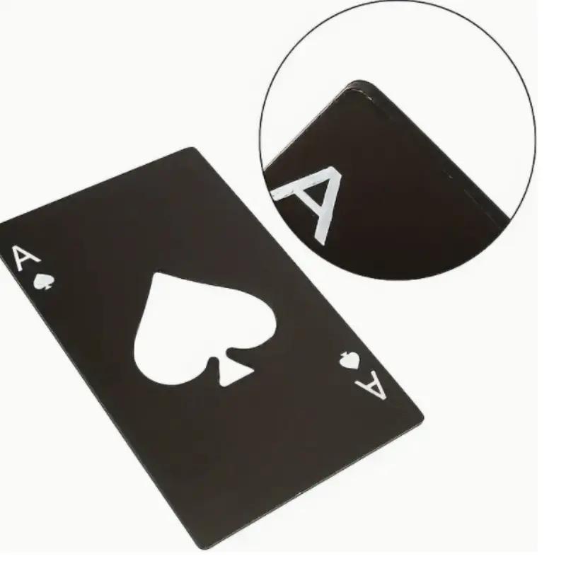 Ace Of Spades Bottle Opener Credit Card Size Pocker Cap Opener Portable Stainless Steel Can Opener