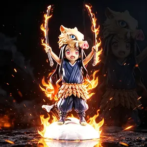 One Piece Demon Slayer Nezuko Figure, Cosplay Inosuke Boar Head with Dual Swords ,Nezuko Collectible Statue, Demon Slayer Cross-Over Form with Detailed Paintwork,Anime Demon Slayer Nezuko Figure, Dynamic Pose for Desk Display & Collection