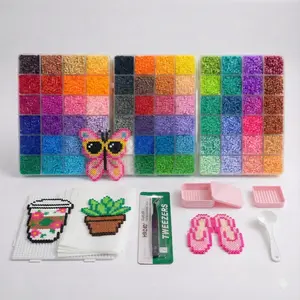 PBNSART perler beads kit 72 Starter Combo with Tool Sets 43,200 Mini Fuse Beads 2.6mm for Crafting and DIY Projects Essential Tools and Ample Beads for Versatile Use