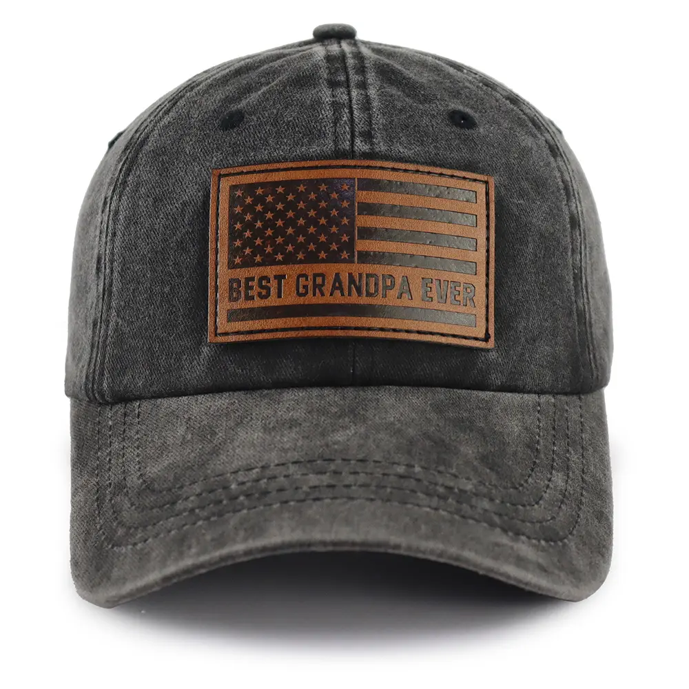 Best Grandpa Ever Baseball Cap, Embroidered American Flag Cotton Hat for Men, Adjustable Strap for an Easy Fit, Father's Day Birthday Gift, Adjustable Straps, Easy Fit, 6-Panel Crown, Classic Fit