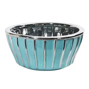 7.25” Teal Vase with Silver Burnishing