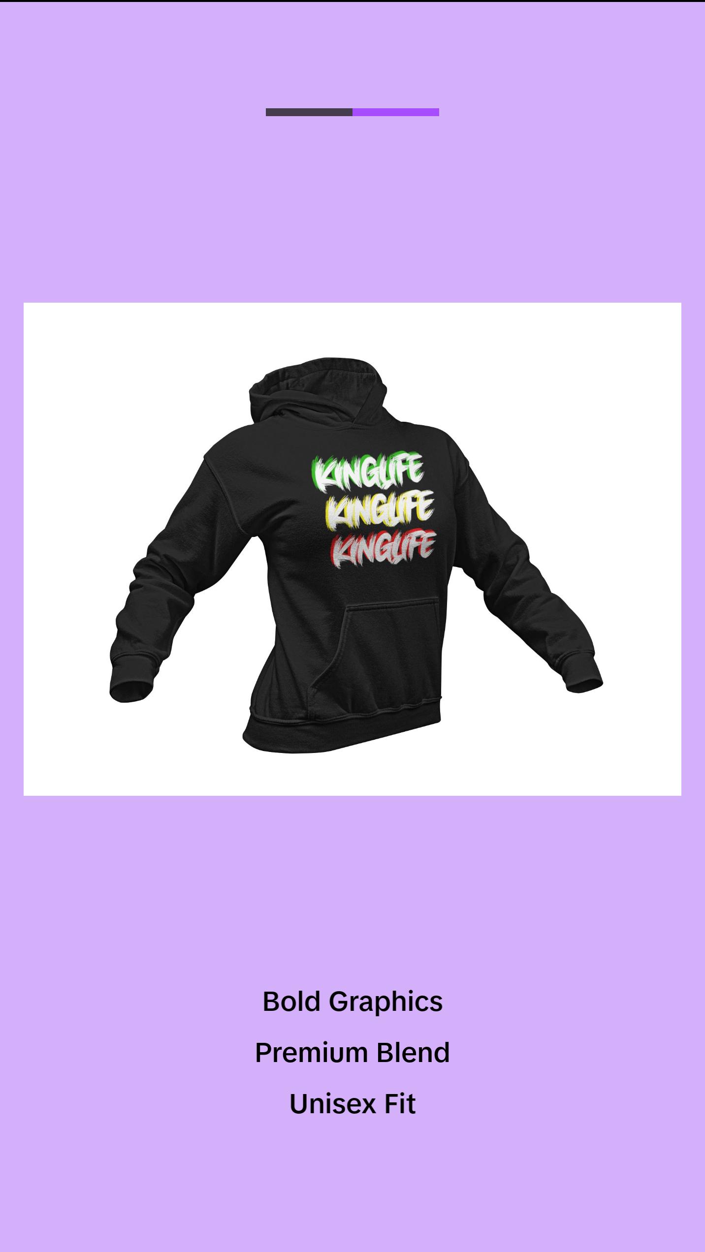 Kinglife Rasta Graphic Hoodie | Unisex Cotton-Blend Pullover | Streetwear Sweatshirt with Back Print