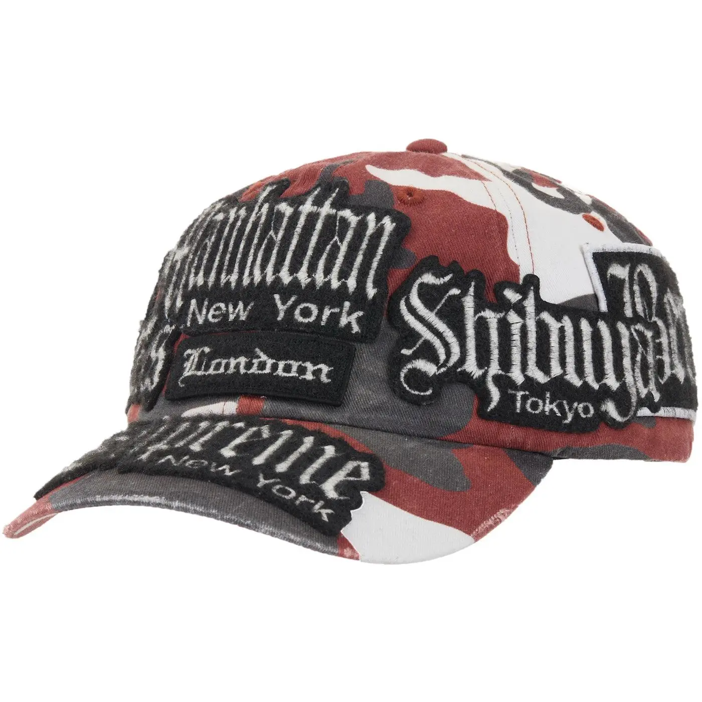 1138406 Supreme City Patches 6-Panel Hat Red Camo