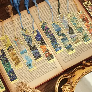 Creative Vintage Durable Metal Bookmark Series, Floral Scenery Design Bookmarks, Retro Art Reading Accessories, Ideal Gift for Readers