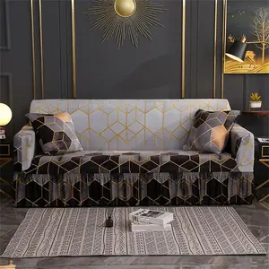 Geometric Pattern Sofa Cover, Stretch Sofa Cover, 1 Count Modern Elastic Sofa Slipcover, Dustproof Sofa Protector for Home Living Room, Sofa Protector for Home Living Room